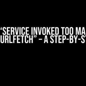 Solved: “Service invoked too many times in a day: urlfetch” – A Step-by-Step Guide